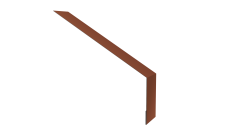 Планка карнизная для мягкой кровли 135х50 0,5 Satin с пленкой RAL 8004 терракота (2м)