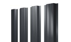 Штакетник П-образный A с прямым резом Grand Line 0,45 Drap TR RAL 7024 мокрый асфальт