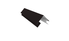 Планка угла внешнего сложная Кожуха сегментного 0,5 Rooftop Бархат RAL 9005 черный (1,0м)