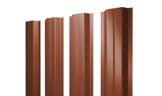 Штакетник П-образный A с прямым резом Grand Line 0,45 Drap TR RAL 8004 терракота
