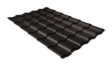 Металлочерепица "Кредо" ("Kredo") v01  0,5 PurPro Matt 275 RR 32 темно-коричневый