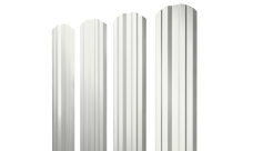 Штакетник Twin фигурный Grand Line 0,45 PE-Double RAL 9003 сигнальный белый