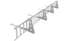 Снегозадержатель решетчатый на натуральную черепицу 9006 (для проф. до 50мм) комплект
