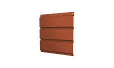 Софит металлический Grand Line без перфорации 0,45 Drap TX с пленкой RAL 8004 терракота