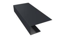 J-Профиль 18мм Grand Line 0,45 PE с пленкой RAL 7024 мокрый асфальт (2м)