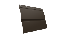 Софит металлический Квадро Брус Grand Line без перфорации 0,45 PE с пленкой RR 32 темно-коричневый