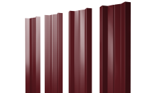 Штакетник М-образный A с прямым резом Grand Line 0,5 Satin RAL 3005 красное вино