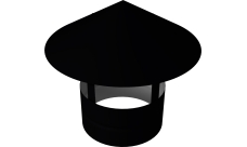 Дымник на трубу круглый d200 0,5 Satin с пленкой RAL 9005 черный