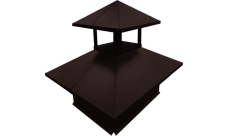 Дымник на трубу двойной 520х390мм 0,45 PE с пленкой RAL 8017 шоколад