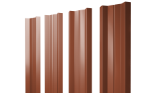 Штакетник М-образный A с прямым резом Grand Line 0,5 Velur X RAL 8004 терракота