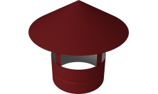 Дымник на трубу круглый d120 0,5 Satin с пленкой RAL 3011 коричнево-красный