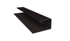 Планка П-образная завершающая сложная Корабельная Доска Grand Line 0,45 PE-Double с пленкой RAL 9005 черный (2м)