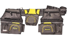Пояс монтажника Kraftool ″Industrie″, 2 подвесных подсумка, 20 карманов, 2 петли для крепления молотка и рулетки (38742)