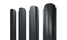 Штакетник П-образный A фигурный Grand Line 0,5 Rooftop Бархат RAL 7016 антрацитово-серый