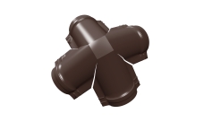 Четверник конька малого полукруглого 0,45 PE с пленкой RAL 8017 шоколад