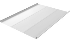 Фальц двойной стоячий Line Grand Line 0,45 PE с пленкой на замках RAL 9003 сигнальный белый