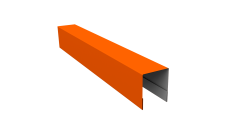 Планка боковая для забора из сайдинга (Квадро брус, Вертикаль) 0,45 PE RAL 2004 оранжевый (2м)