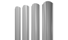 Штакетник Полукруглый Slim фигурный Grand Line 0,5 Satin RAL 7004 сигнальный серый