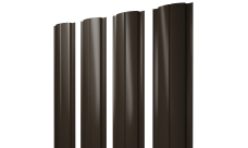 Штакетник Полукруглый Slim с прямым резом Grand Line 0,45 Drap TX RR 32 темно-коричневый
