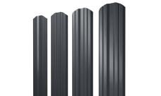 Штакетник Twin фигурный Grand Line 0,5 PurLite Matt RAL 7024 мокрый асфальт