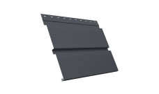 Софит металлический Квадро Брус Grand Line с перфорацией 0,5 PurLite Matt с пленкой RAL 7024 мокрый асфальт