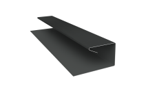 Планка П-образная завершающая сложная Корабельная Доска Grand Line 0,45 PE-Double с пленкой RAL 7016 антрацитово-серый (2м)