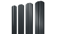 Штакетник Twin фигурный Grand Line 0,45 Drap TX RAL 7016 антрацитово-серый