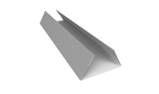 Планка стыковочная составная нижняя Экобрус Grand Line 0,45 PE с пленкой RAL 9006 бело-алюминиевый (3м)