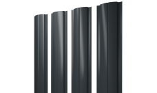 Штакетник Полукруглый Slim с прямым резом Grand Line 0,45 Drap TX RAL 7016 антрацитово-серый