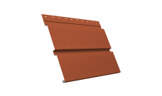 Софит металлический Квадро Брус Grand Line с перфорацией 0,5 PurLite Matt с пленкой RAL 8004 терракота