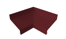 Угол отлива внутренний 50 Grand Line 0,45 Drap TX с пленкой RAL 3005 красное вино