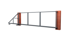 Ворота откатные Жалюзи к кирпичному столбу 2,0х5,0 RAL 7024