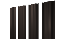 Штакетник М-образный B с прямым резом Grand Line 0,5 Satin Matt TX RR 32 темно-коричневый