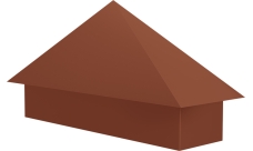 Колпак на полустолб для С20 0,5 Satin Matt TX с пленкой RAL 8004 терракота