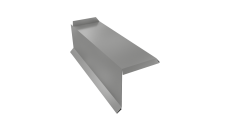 Планка торцевая сегментная 20мм Grand Line Левая 0,5 Satin с пленкой RAL 9006 бело-алюминиевый