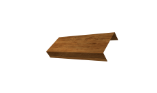 Ламель обратная стартовая/финишная забора жалюзи Texas 53мм для калиток и ворот (с заполнением ламелями 125) 0,45 Print-Double Elite Golden Wood