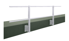 Ограждение кровельное для парапета с боковым креплением 2,0х1,2м оцинкованное RAL 9003 сигнальный белый