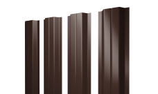 Штакетник П-образный A с прямым резом Grand Line 0,5 Satin Matt TX RAL 8017 шоколад