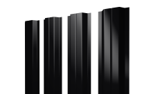 Штакетник П-образный A с прямым резом 0,45 PE-Double RAL 9005 черный