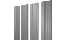 Штакетник Твин с прямым резом Grand Line 0,45 PE RAL 9006 бело-алюминиевый