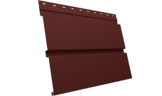 Софит металлический Квадро Брус v01 Grand Line без перфорации 0,5 Satin с пленкой RAL 3009 оксидно-красный