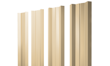 Штакетник М-образный A с прямым резом 0,45 PE RAL 1014 слоновая кость