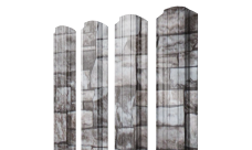 Штакетник Прямоугольный фигурный Grand Line 0,45 Print Elite Fine Stone TwinColor