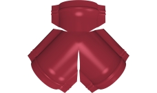 Тройник Y малого конька полукруглого Grand Line 0,45 PE с пленкой RAL 3003 рубиново-красный