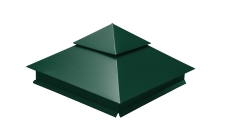 Колпак на столб двойной 390х390мм 0,45 PE с пленкой RAL 6005 зеленый мох