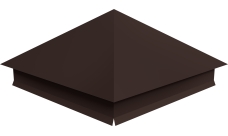 Колпак на столб 390х390мм с отливом 0,5 Drap с пленкой RAL 8017 шоколад