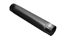 Труба круглая соединительная GL PU 90 мм 1 м RAL 9005 черный