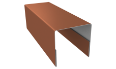 Планка П-образная заборная 20 0,5 Satin с пленкой RAL 8004 терракота (3м)