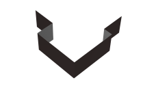 Угол внешний асимметричный фибросайдинга 0,5 Satin Matt RAL 9005 черный (2м)