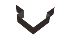 Угол внешний асимметричный фибросайдинга 0,5 Satin с пленкой RR 32 темно-коричневый (2м)